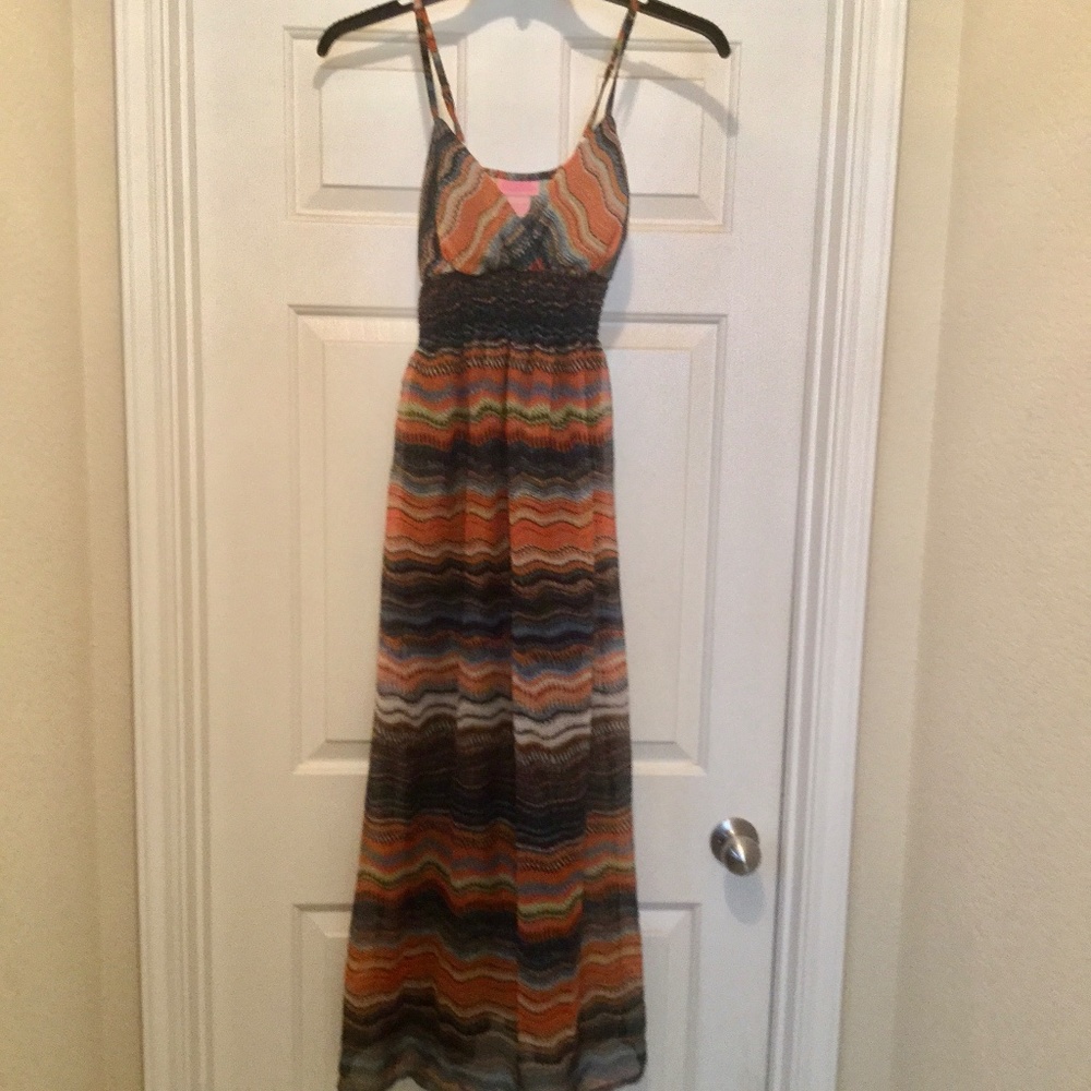 ‘She’s Cool’ Multi-colored Maxi w/Black lining - S